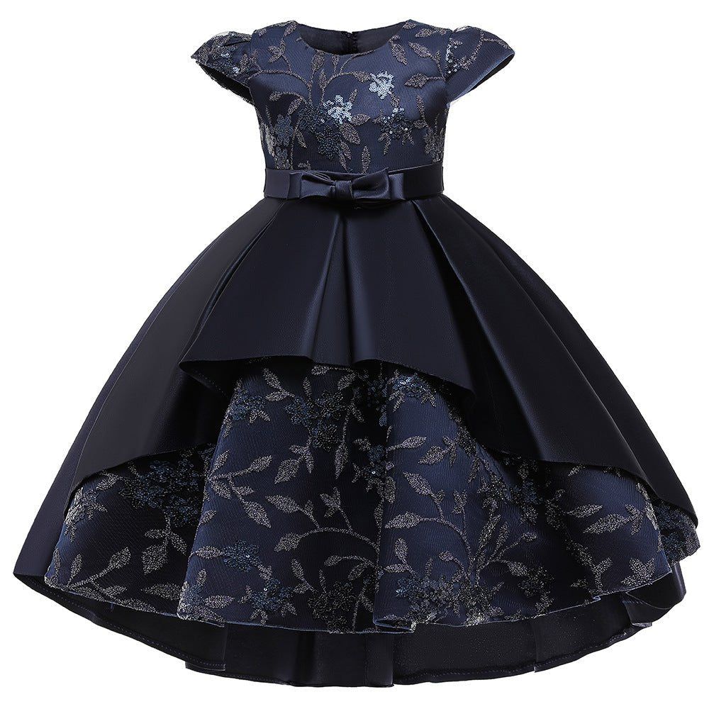Popular Short Sleeves Wedding Applique Lace Long Kids Party Dress Princess Children Gowns Flower Girl Dresses - CarlastorePopular Short Sleeves Wedding Applique Lace Long Kids Party Dress Princess Children Gowns Flower Girl DressesmaxdropshippingCarlastore