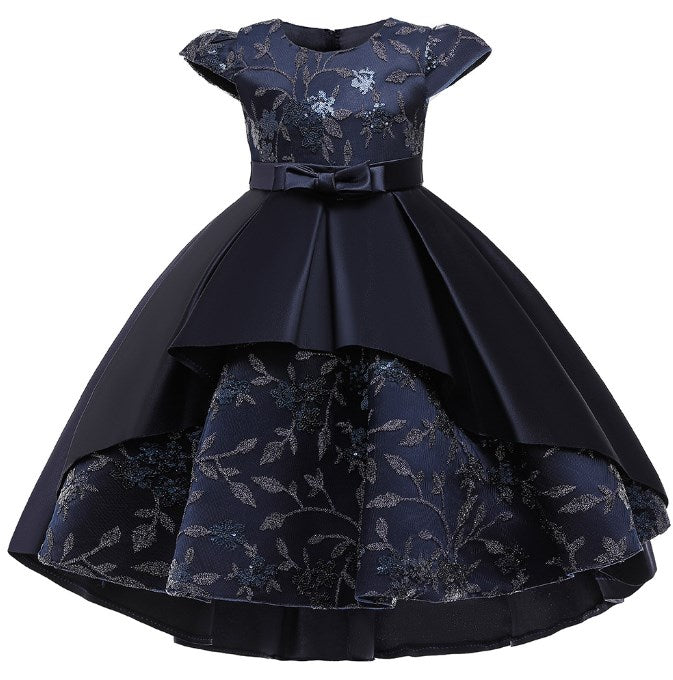 Popular Short Sleeves Wedding Applique Lace Long Kids Party Dress Princess Children Gowns Flower Girl Dresses - CarlastorePopular Short Sleeves Wedding Applique Lace Long Kids Party Dress Princess Children Gowns Flower Girl DressesmaxdropshippingCarlastore