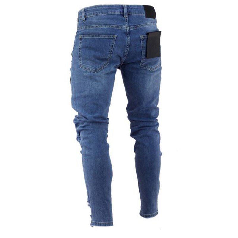 Men's Ripped jeans Badge Letters Hip - hop Skinny Jogging Denim Fashion Pencil Long Trousers Distressed Jeans For Men Clothing - CarlastoreMen's Ripped jeans Badge Letters Hip - hop Skinny Jogging Denim Fashion Pencil Long Trousers Distressed Jeans For Men ClothingCarlastoreCarlastore