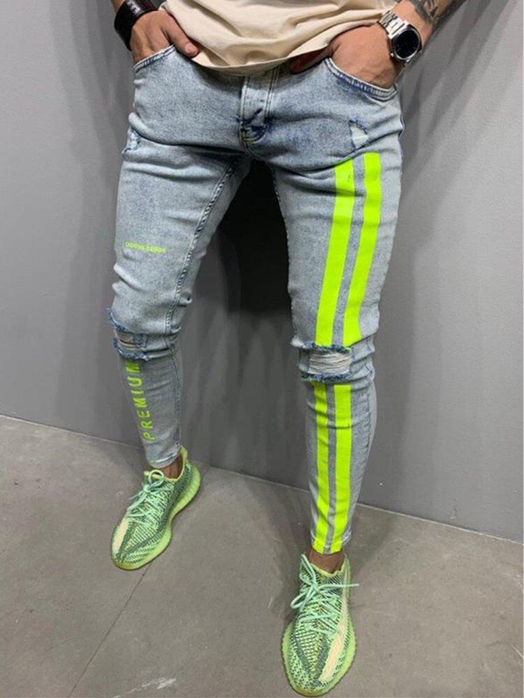 Men's Ripped jeans Badge Letters Hip - hop Skinny Jogging Denim Fashion Pencil Long Trousers Distressed Jeans For Men Clothing - CarlastoreMen's Ripped jeans Badge Letters Hip - hop Skinny Jogging Denim Fashion Pencil Long Trousers Distressed Jeans For Men ClothingCarlastoreCarlastore