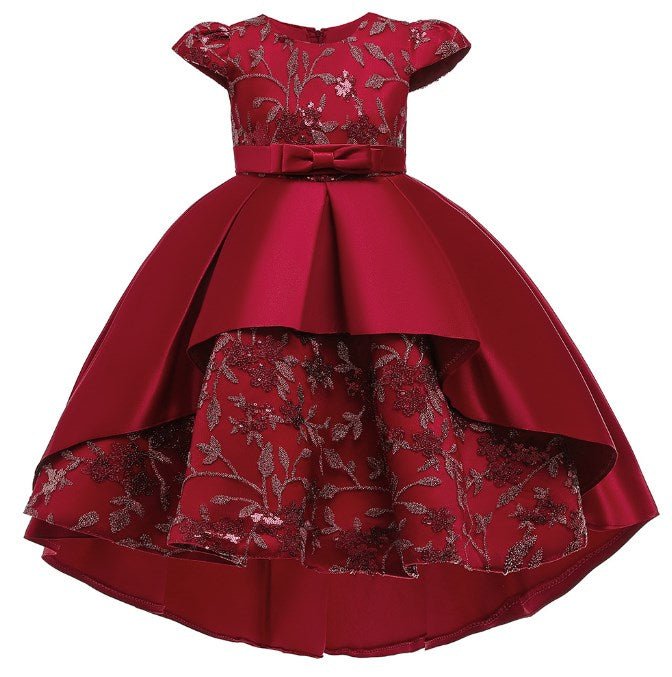 Popular Short Sleeves Wedding Applique Lace Long Kids Party Dress Princess Children Gowns Flower Girl Dresses - CarlastorePopular Short Sleeves Wedding Applique Lace Long Kids Party Dress Princess Children Gowns Flower Girl DressesmaxdropshippingCarlastore