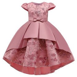 Popular Short Sleeves Wedding Applique Lace Long Kids Party Dress Princess Children Gowns Flower Girl Dresses - CarlastorePopular Short Sleeves Wedding Applique Lace Long Kids Party Dress Princess Children Gowns Flower Girl DressesmaxdropshippingCarlastore