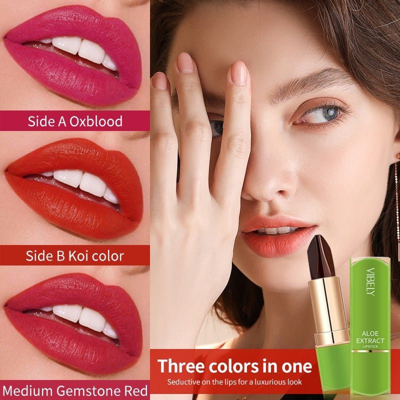 VIBELY Three - color lipstick for richness, moisturizing, non - smearing and non - sticky color - changing lipstick - CarlastoreVIBELY Three - color lipstick for richness, moisturizing, non - smearing and non - sticky color - changing lipstickCarlastoreCarlastore
