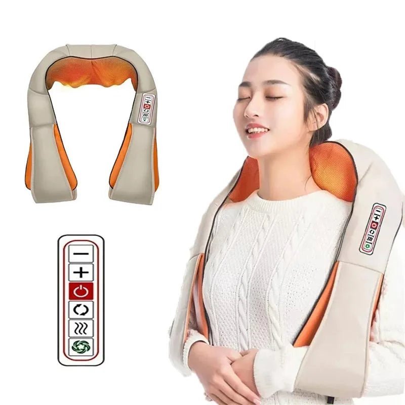 Electrical Shiatsu U Shape Massage Shawl Back Neck Shoulder Body Massager Device Infrared Heated Kneading Home Massage Shawl - CarlastoreElectrical Shiatsu U Shape Massage Shawl Back Neck Shoulder Body Massager Device Infrared Heated Kneading Home Massage ShawlCarlastoreCarlastore