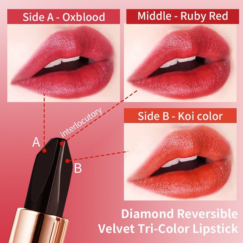 VIBELY Three - color lipstick for richness, moisturizing, non - smearing and non - sticky color - changing lipstick - CarlastoreVIBELY Three - color lipstick for richness, moisturizing, non - smearing and non - sticky color - changing lipstickCarlastoreCarlastore