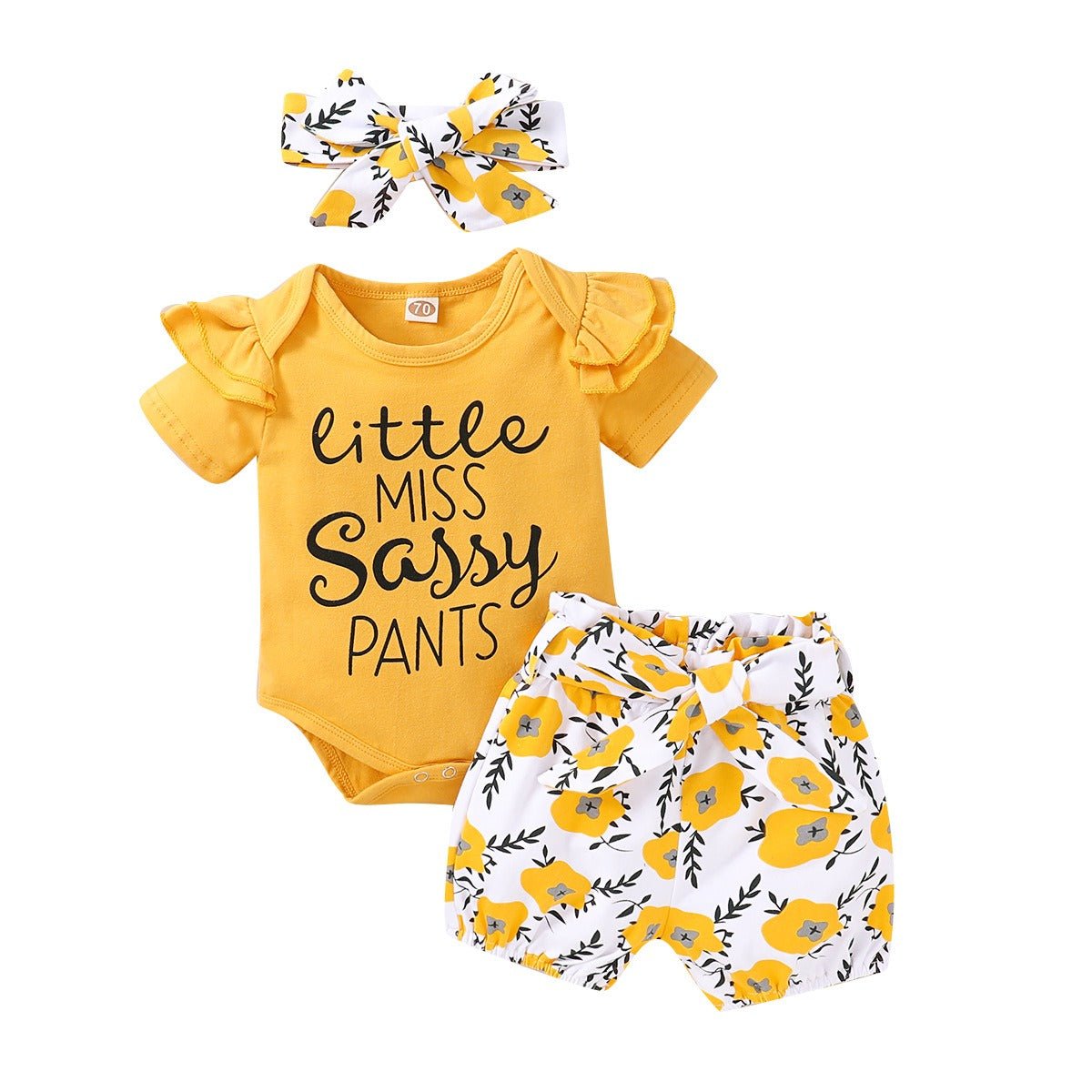 Girls' Spring/Summer Infant/Toddler Short Sleeve Solid Letter Printing Top+Small Flower Printing Trouser Set - CarlastoreGirls' Spring/Summer Infant/Toddler Short Sleeve Solid Letter Printing Top+Small Flower Printing Trouser SetCarlastoreCarlastore
