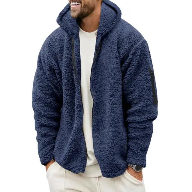 Men Fall Winter Coat Thick Plush Hooded Coat Zipper Closure Loose Cardigan Warm Cold Resistant Soft Men Jacket - CarlastoreMen Fall Winter Coat Thick Plush Hooded Coat Zipper Closure Loose Cardigan Warm Cold Resistant Soft Men JacketCarlastoreCarlastore