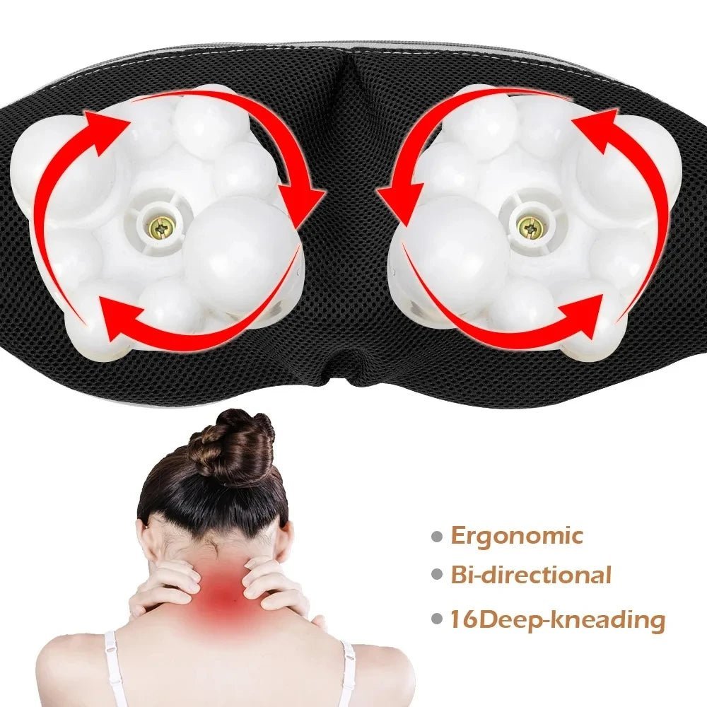 Electrical Shiatsu U Shape Massage Shawl Back Neck Shoulder Body Massager Device Infrared Heated Kneading Home Massage Shawl - CarlastoreElectrical Shiatsu U Shape Massage Shawl Back Neck Shoulder Body Massager Device Infrared Heated Kneading Home Massage ShawlCarlastoreCarlastore