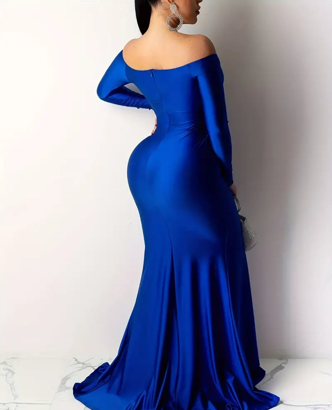 Robe Élégante soirée longue solide à manches longues,vêtements pour femme