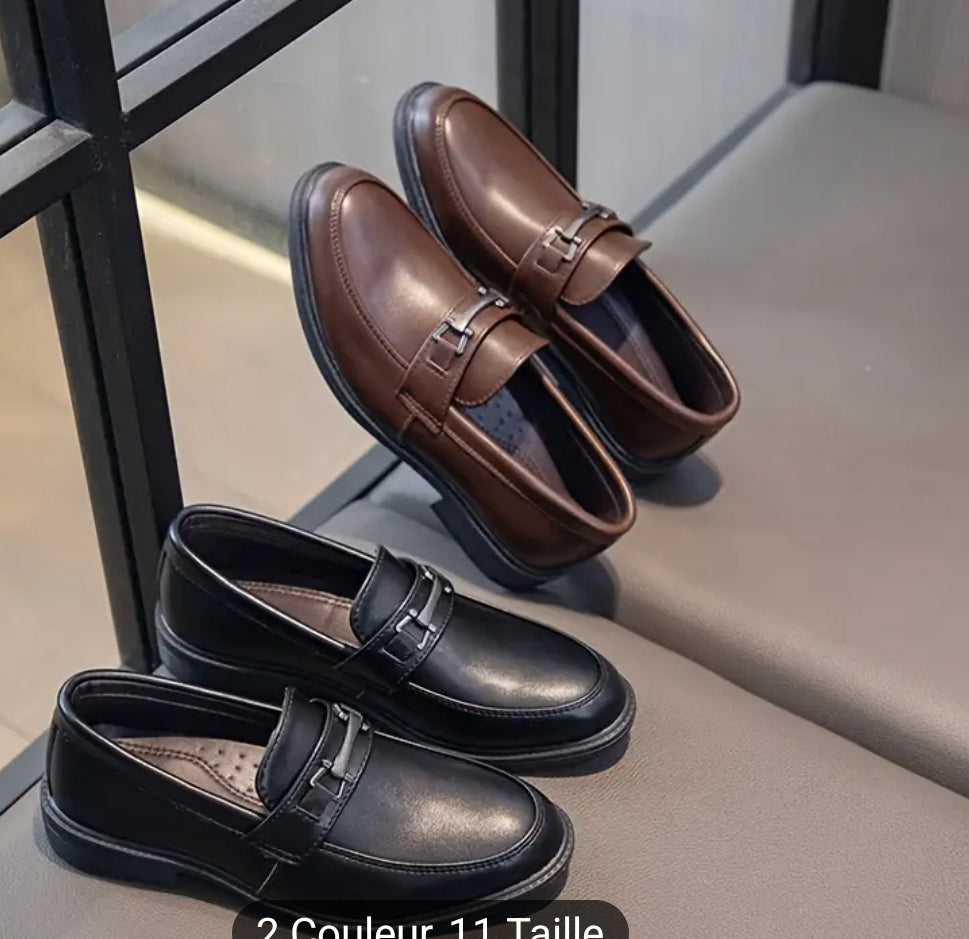 Chaussure décontractés à enfiler pour garçons, légers et respirantes,idéal pour le mariage,les fêtes et les affaires, toute l'année