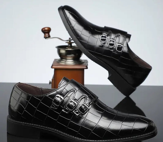 Chaussure décontractés pour hommes :cuir PU, semelle en caoutchouc, coupe basse et fermeture à boucle - convient pour une usage quotidien et décontracté - CarlastoreChaussure décontractés pour hommes :cuir PU, semelle en caoutchouc, coupe basse et fermeture à boucle - convient pour une usage quotidien et décontractéCarlastoreCarlastore