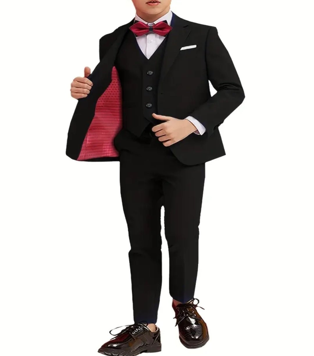Costume enfant garçon 5pcs slim fit tenue gentleman formel chemise à manche longue costume & noeud de papillons & chemise & pantalon & gilet, ensemble vêtements enfants costume extérieur - CarlastoreCostume enfant garçon 5pcs slim fit tenue gentleman formel chemise à manche longue costume & noeud de papillons & chemise & pantalon & gilet, ensemble vêtements enfants costume extérieurCarlastoreCarlastore