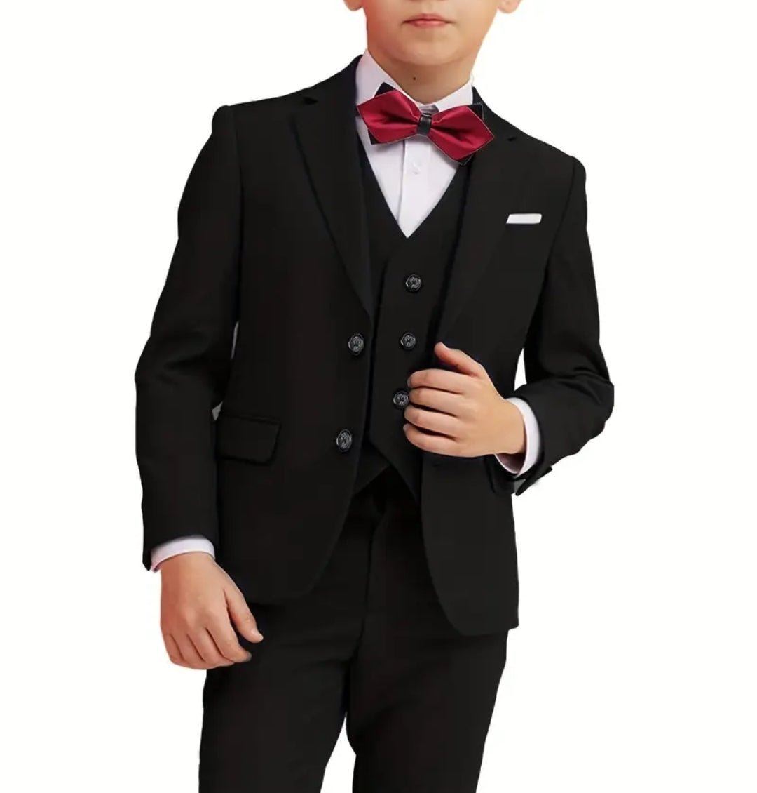 Costume enfant garçon 5pcs slim fit tenue gentleman formel chemise à manche longue costume & noeud de papillons & chemise & pantalon & gilet, ensemble vêtements enfants costume extérieur - CarlastoreCostume enfant garçon 5pcs slim fit tenue gentleman formel chemise à manche longue costume & noeud de papillons & chemise & pantalon & gilet, ensemble vêtements enfants costume extérieurCarlastoreCarlastore