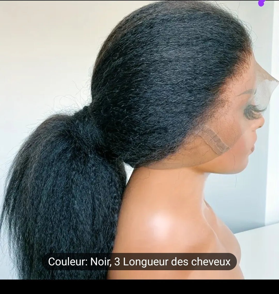 26 pouces de long noir yaki crepus perruques droite perruques synthétique 13*4*1 dentelle avant perruques pour les femmes - Carlastore26 pouces de long noir yaki crepus perruques droite perruques synthétique 13*4*1 dentelle avant perruques pour les femmesCarlastoreCarlastore