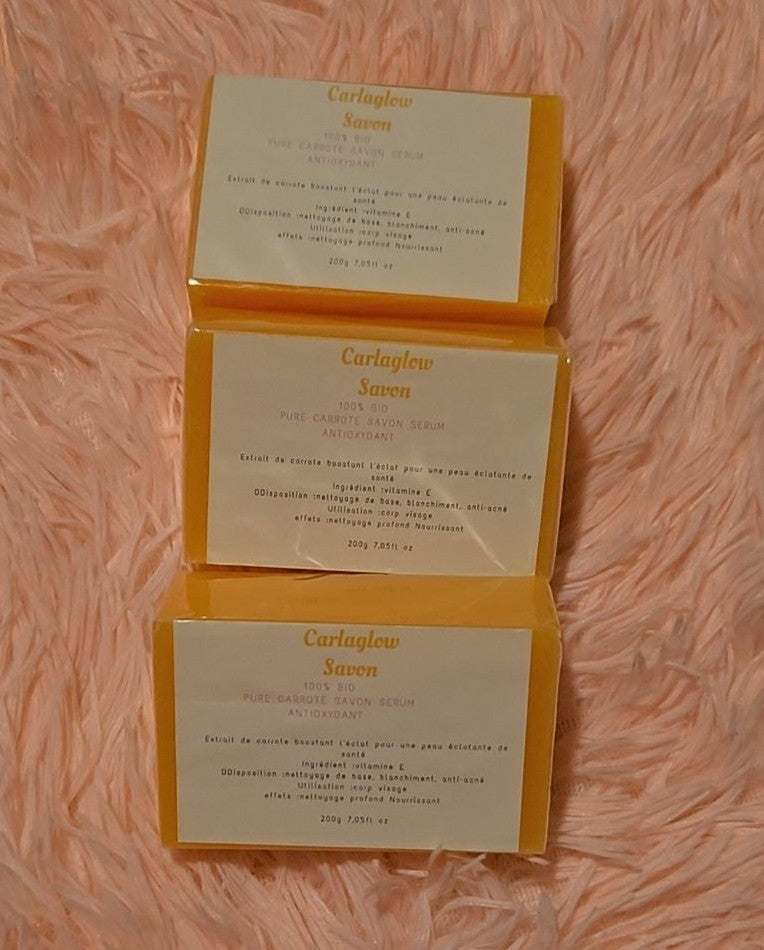 Carlaglow savon extra fort base de carrote 100% naturel