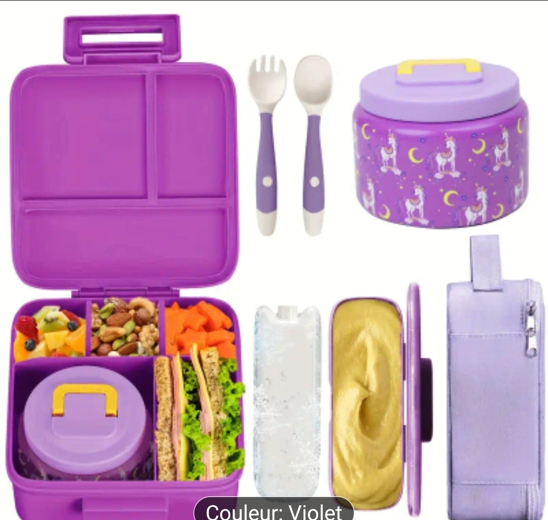 Boîte à lunch réutilisable pour enfants avec un pot alimentaire isolé