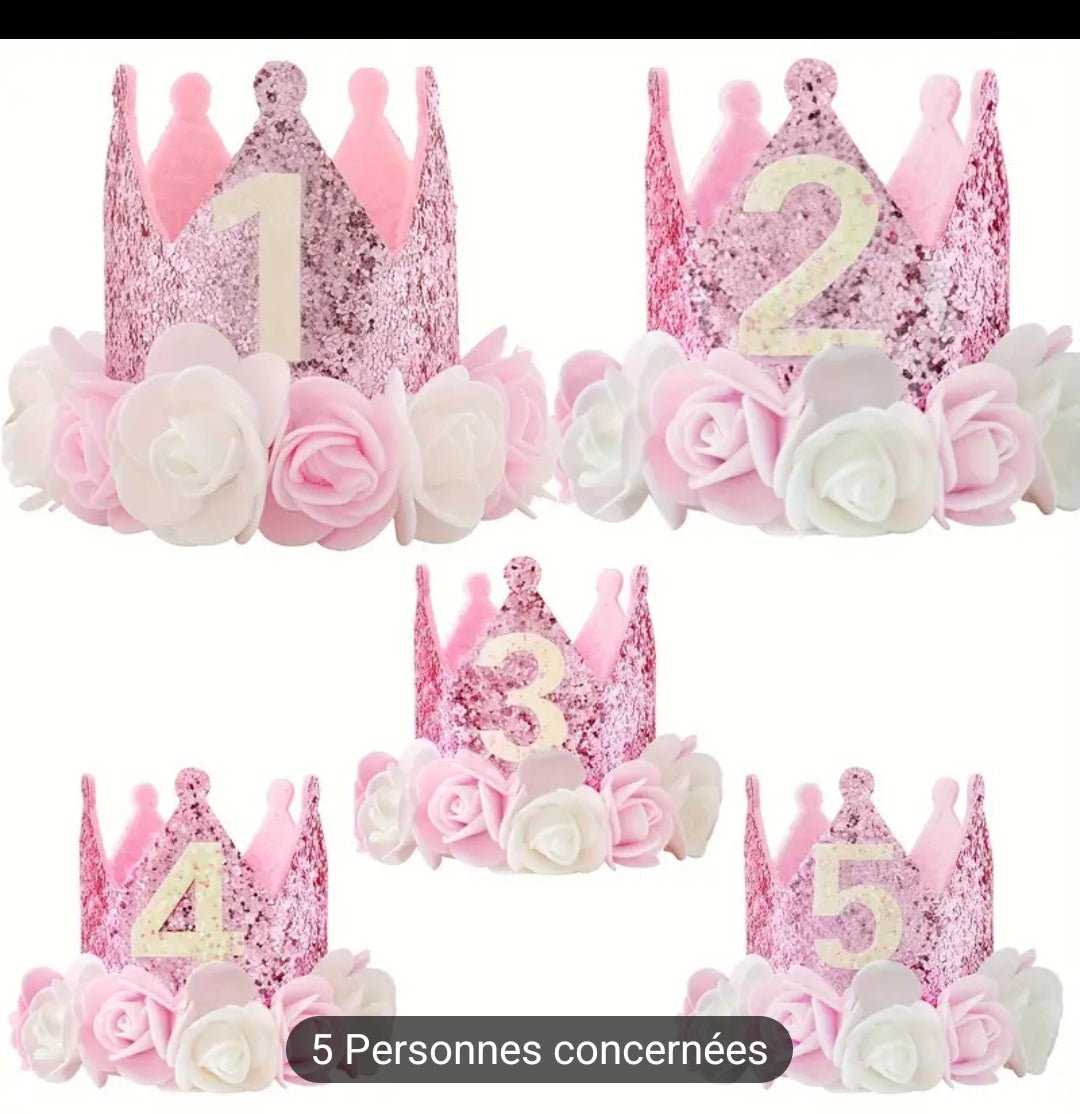 Chapeau couronne d'anniversaire pailleté rose scintillant pour 1 à 5 ans parfaits pour la fête de bébé et petite,lavage à la main uniquement - CarlastoreChapeau couronne d'anniversaire pailleté rose scintillant pour 1 à 5 ans parfaits pour la fête de bébé et petite,lavage à la main uniquementCarlastoreCarlastore
