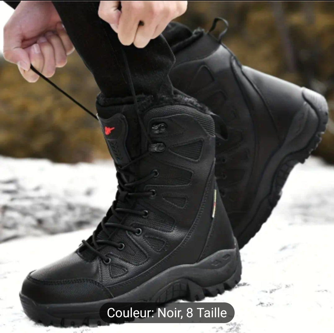 Bottes de neige mi-mollet pour homme chaussures thermique d'hiver