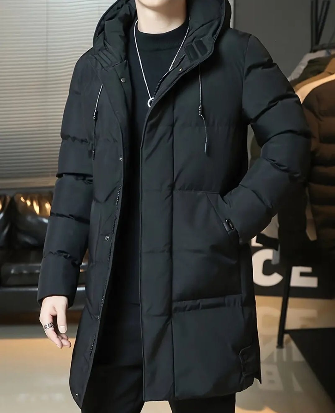 Manteau d'hiver longue decontracté avec capuchon pour hommes, epais chaudement rembourré pour l'automne et hiver - CarlastoreManteau d'hiver longue decontracté avec capuchon pour hommes, epais chaudement rembourré pour l'automne et hiverCarlastoreCarlastore