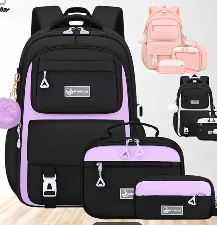 Ensemble de 3 sacs à dos léger pour femmes grand capacité 15.6 pouces pour ordinateur portable