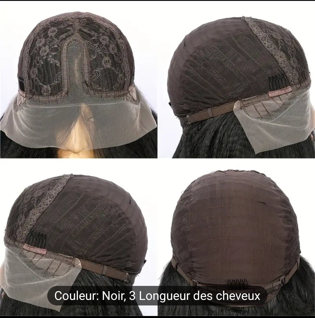26 pouces de long noir yaki crepus perruques droite perruques synthétique 13*4*1 dentelle avant perruques pour les femmes - Carlastore26 pouces de long noir yaki crepus perruques droite perruques synthétique 13*4*1 dentelle avant perruques pour les femmesCarlastoreCarlastore