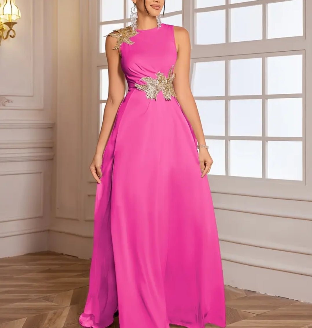 Robe de soirée élégante sans manche, longueur au sol, coupe trapèze, pour les fêtes et les banquets vêtements femme - CarlastoreRobe de soirée élégante sans manche, longueur au sol, coupe trapèze, pour les fêtes et les banquets vêtements femmeCarlastoreCarlastore