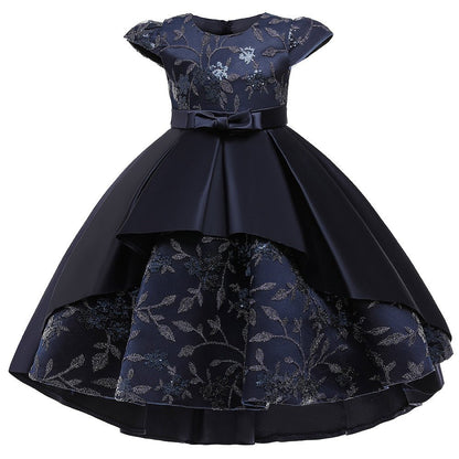 Popular Short Sleeves Wedding Applique Lace Long Kids Party Dress Princess Children Gowns Flower Girl Dresses - CarlastorePopular Short Sleeves Wedding Applique Lace Long Kids Party Dress Princess Children Gowns Flower Girl DressesmaxdropshippingCarlastore