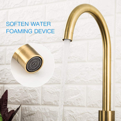 Stainless steel golden kitchen faucet