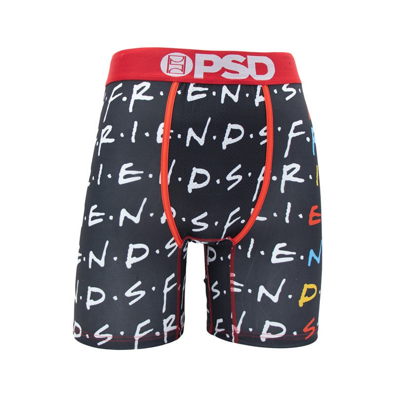 PSD Men's Underwear Printed Sports Running Fitness Boxing Flat Corner Underwear