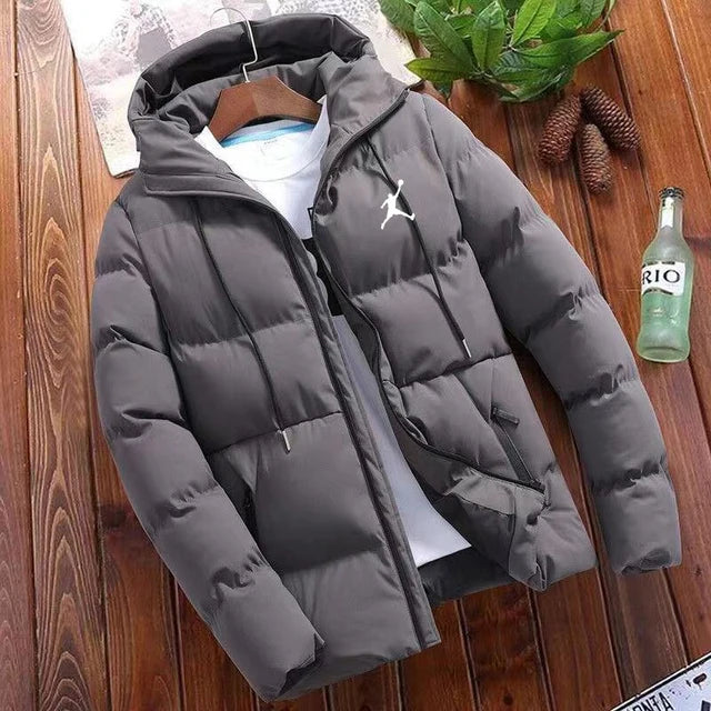 Hot selling new men's trend casual fashion comfortable warm parka winter coat printed hooded windproof cotton jacket