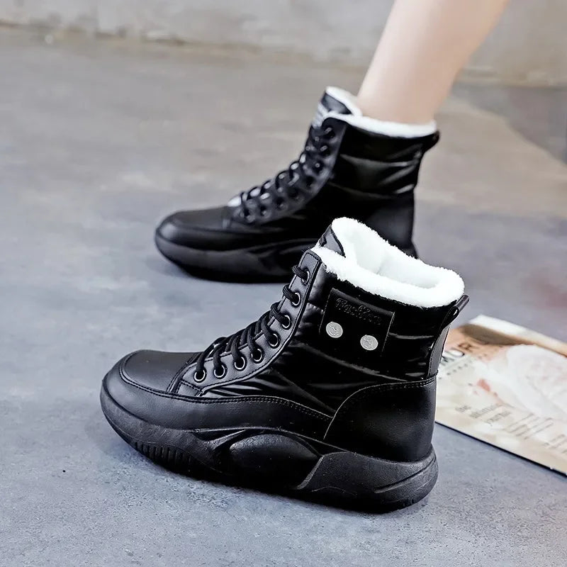 Winter Snow Boots for Women Cotton Shoes Ladies Plush Ankle Boots Chunky Women Sneaker Warm High Top Ankle Boot Botas Mujer