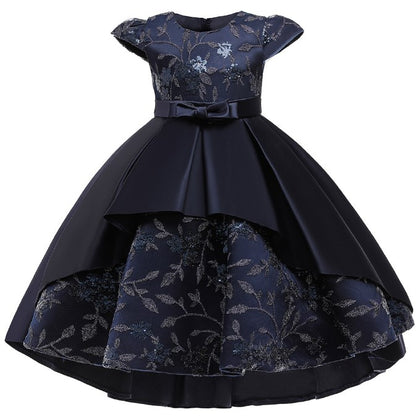 Popular Short Sleeves Wedding Applique Lace Long Kids Party Dress Princess Children Gowns Flower Girl Dresses - CarlastorePopular Short Sleeves Wedding Applique Lace Long Kids Party Dress Princess Children Gowns Flower Girl DressesmaxdropshippingCarlastore
