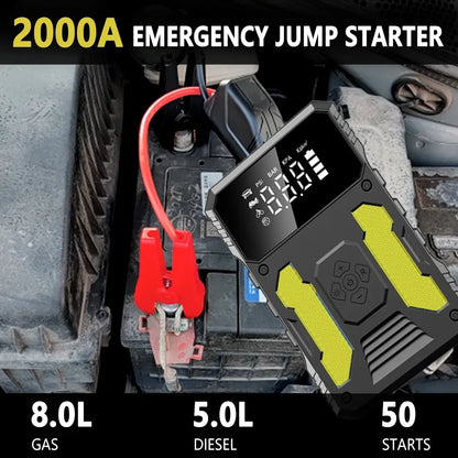 Car Jump Starter With Air Compressor Portable 12V Jump Starter Power Bank Battery Pack Lithium Battery Booster