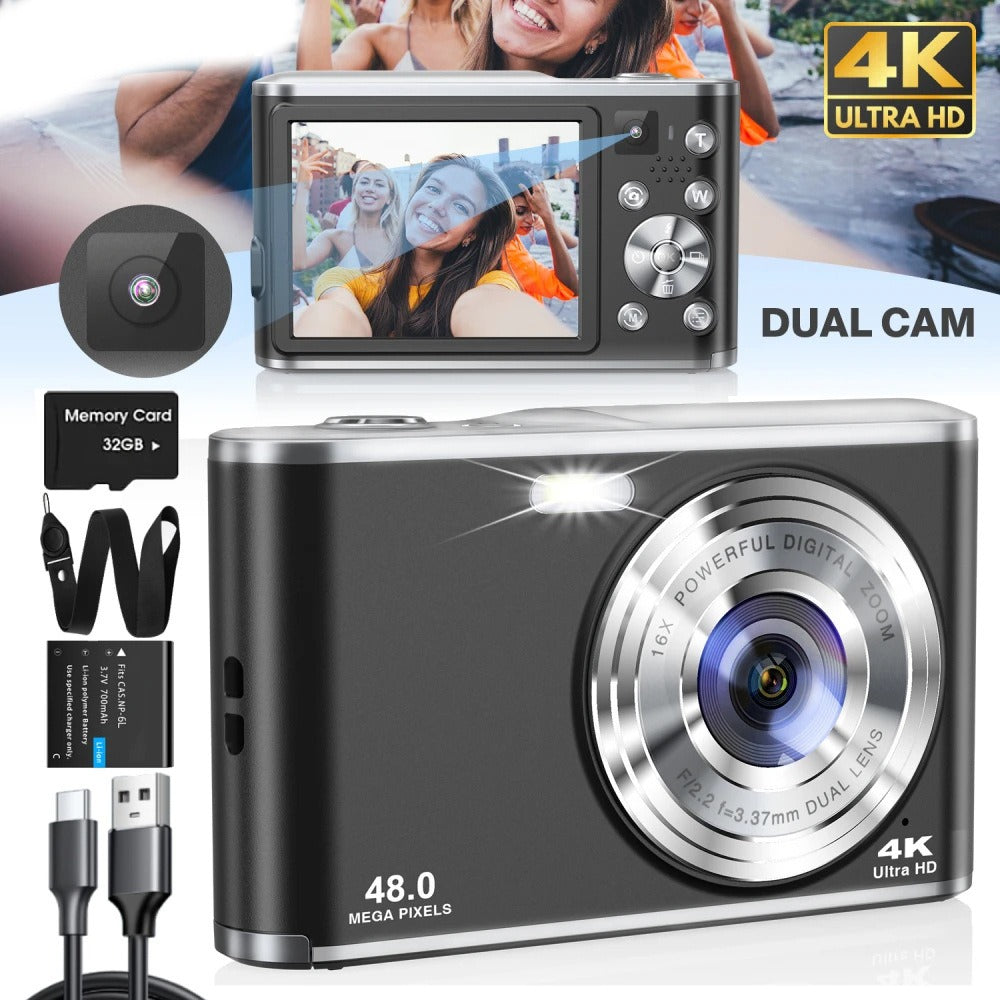 DC306 digital high-definition camera front and rear dual camera autofocus entry-level student card machine