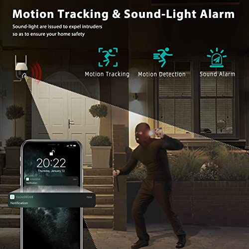 2K Security Camera Outdoor with Motion Tracking & Detection