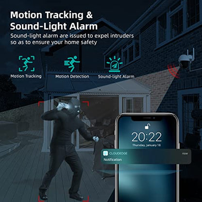 2K Security Camera Outdoor with Motion Tracking & Detection