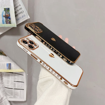 Soft Electroplated Love Heart Phone Case For iPhone 11 12 Pro Max XS X XR 7 8 Plus Mini SE 2020