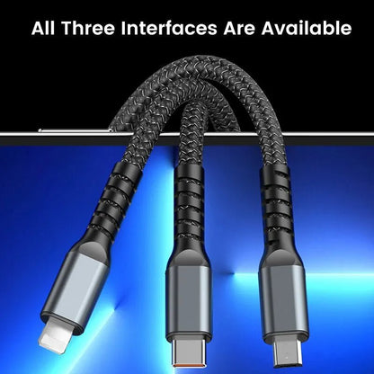 3 In 1 Usb 100w Cable For Fast Charging And Data Mini Usb Type C Micro Suitable For Iphone Android Xiaomi Huawei Oppo Charging - Carlastore3 In 1 Usb 100w Cable For Fast Charging And Data Mini Usb Type C Micro Suitable For Iphone Android Xiaomi Huawei Oppo ChargingCarlastoreCarlastore