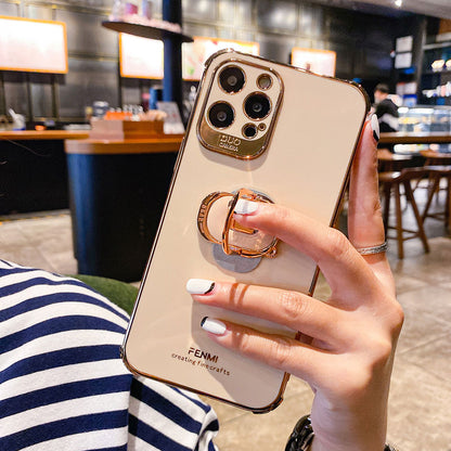 Boucho Luxury electroplating phone case for iphone 12 Pro MAX 11 Pro XS XR X SE 6 6s 7 8 plus 12Mini Phone Holder Ring Grip Case