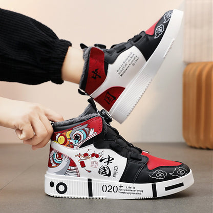 Men's shoes, autumn high top anti slip board shoes, men's styles, spring and autumn styles, student casual sports shoes