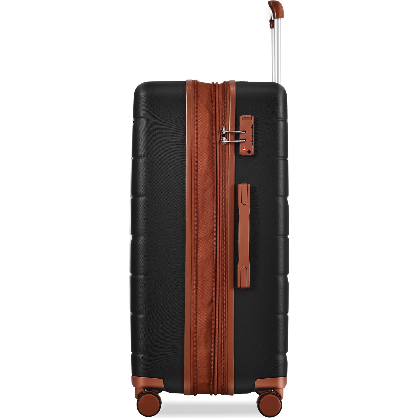 Luggage Sets 4 Piece Carry On Luggage Suitcase Set with 360° Spinner Wheels black and brown