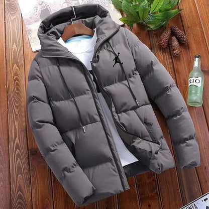 Hot selling new men's trend casual fashion comfortable warm parka winter coat printed hooded windproof cotton jacket