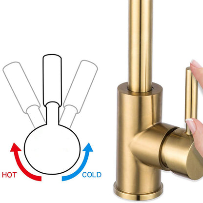 Stainless steel golden kitchen faucet