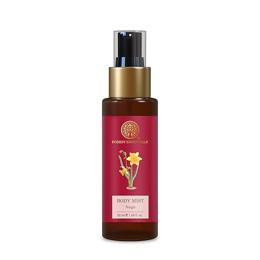 Forest Essentials Fragrant Body Mist Nargis | Aloe Vera juice infused Perfume Spray to keep Skin Scented & Hydrated Through the Day