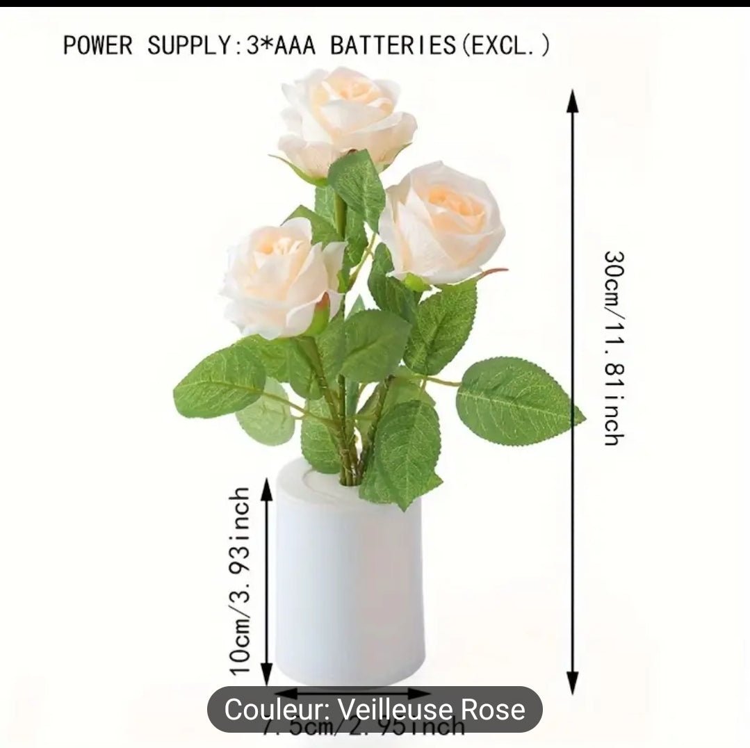 1pc bouquet de rose artificielle ,veilleuse, lampe de chevet creative pour chambre à coucher - Carlastore1pc bouquet de rose artificielle ,veilleuse, lampe de chevet creative pour chambre à coucherCarlastoreCarlastore