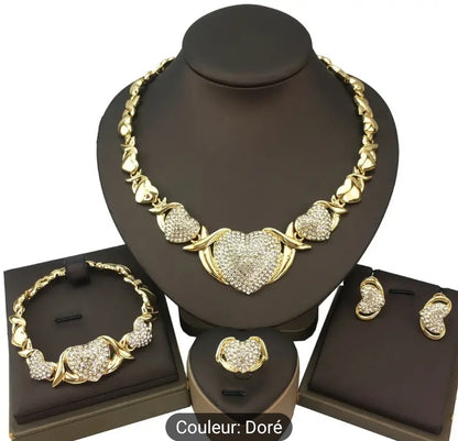 Ensemble de bijoux chic pour femme yuminglai-collier,bracelet et boucles d'oreille en alliage de zinc