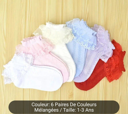 6 paires de chaussette basses en cotton mélangé pour enfants