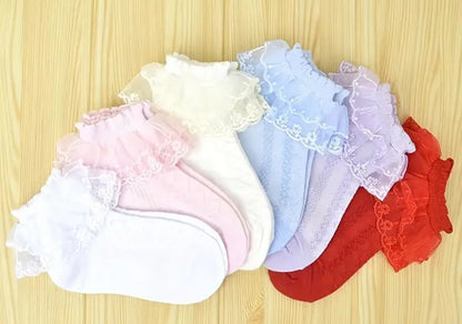 6 paires de chaussette basses en cotton mélangé pour enfants