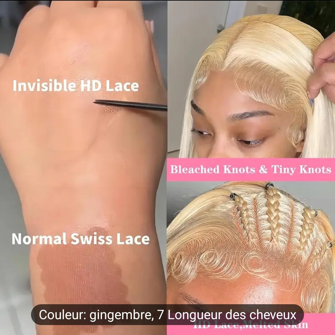 180% densité 613 perruques lace front cheveux humains raides 13×6 HD transparent dentelle blonde perruques frontale pour femme pré-epilee   avec cheveux de bébé perruques lace front colle cheveux vierges brésilien