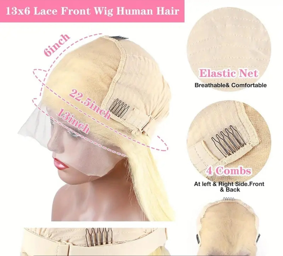 180% densité 613 perruques lace front cheveux humains raides 13×6 HD transparent dentelle blonde perruques frontale pour femme pré-epilee   avec cheveux de bébé perruques lace front colle cheveux vierges brésilien